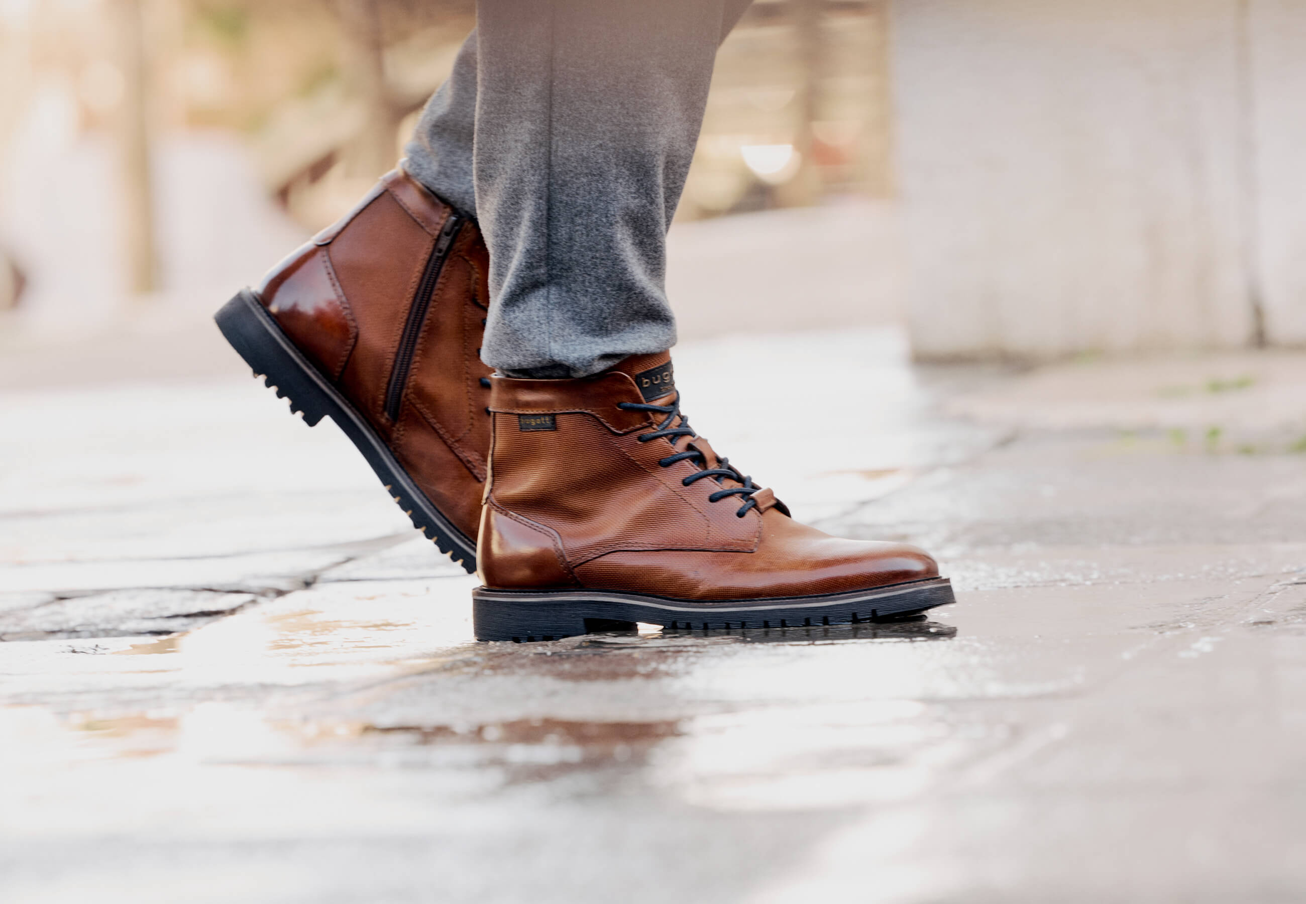 Bugatti Herren Schnürstiefel Mit Wechselfußbett - Dark Grey/Green