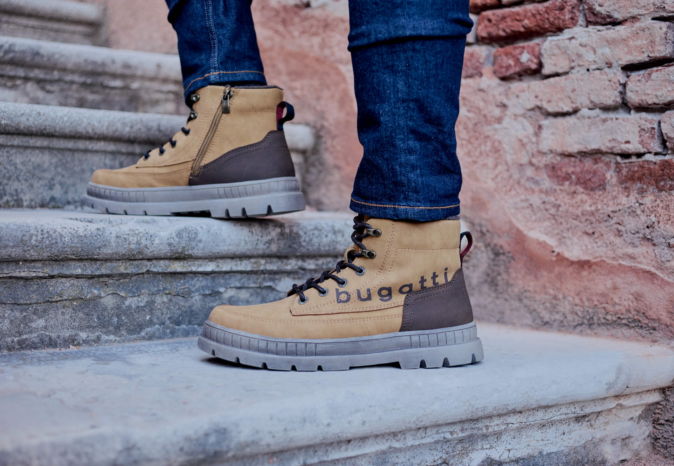 Bottines Tige Cheville Bottines Bugatti Pour Homme Cuir