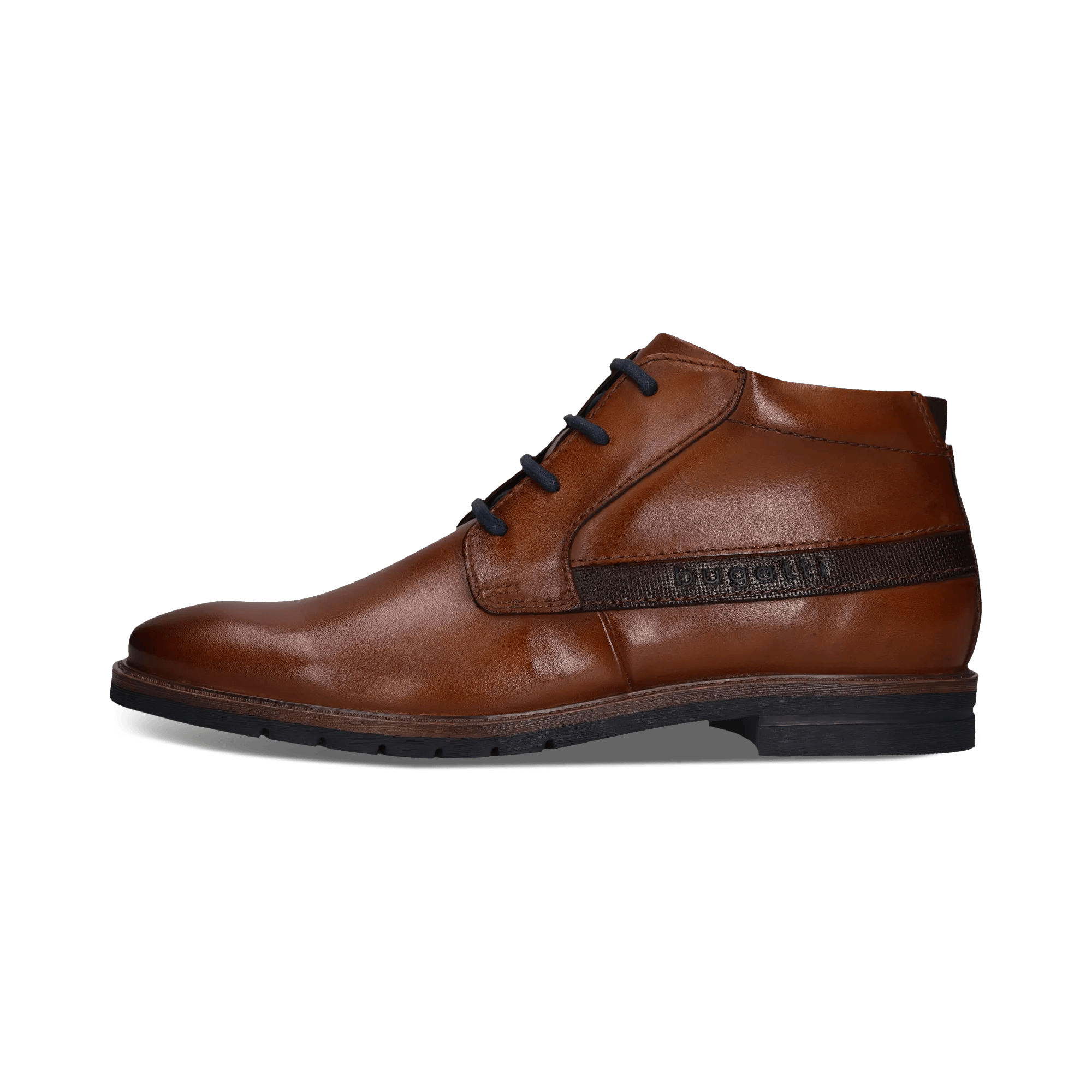 Cognacbraune Schnürstiefel aus Leder