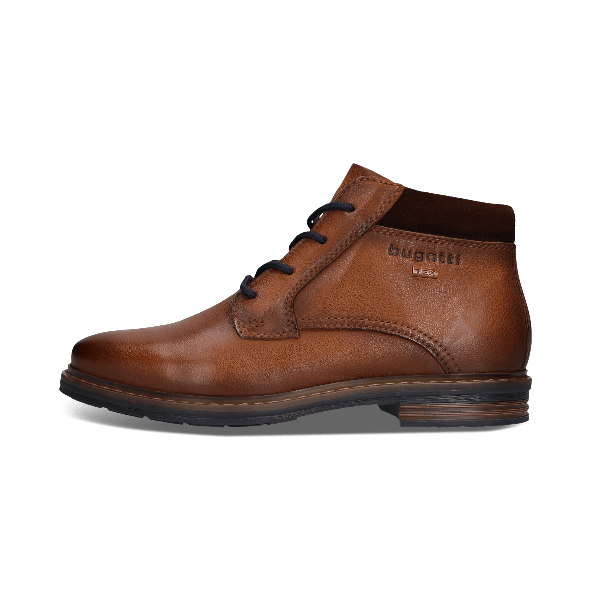 Cognacbraune Schnürstiefel aus Leder