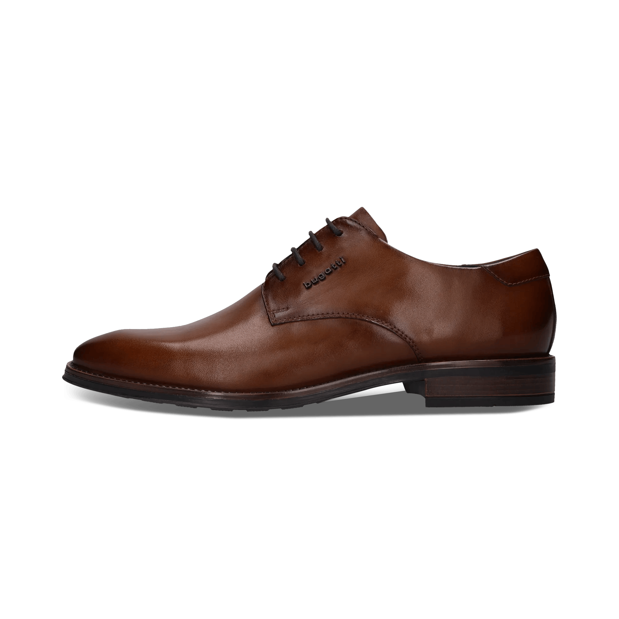 Cognacbraune Derby-Schuh aus Leder