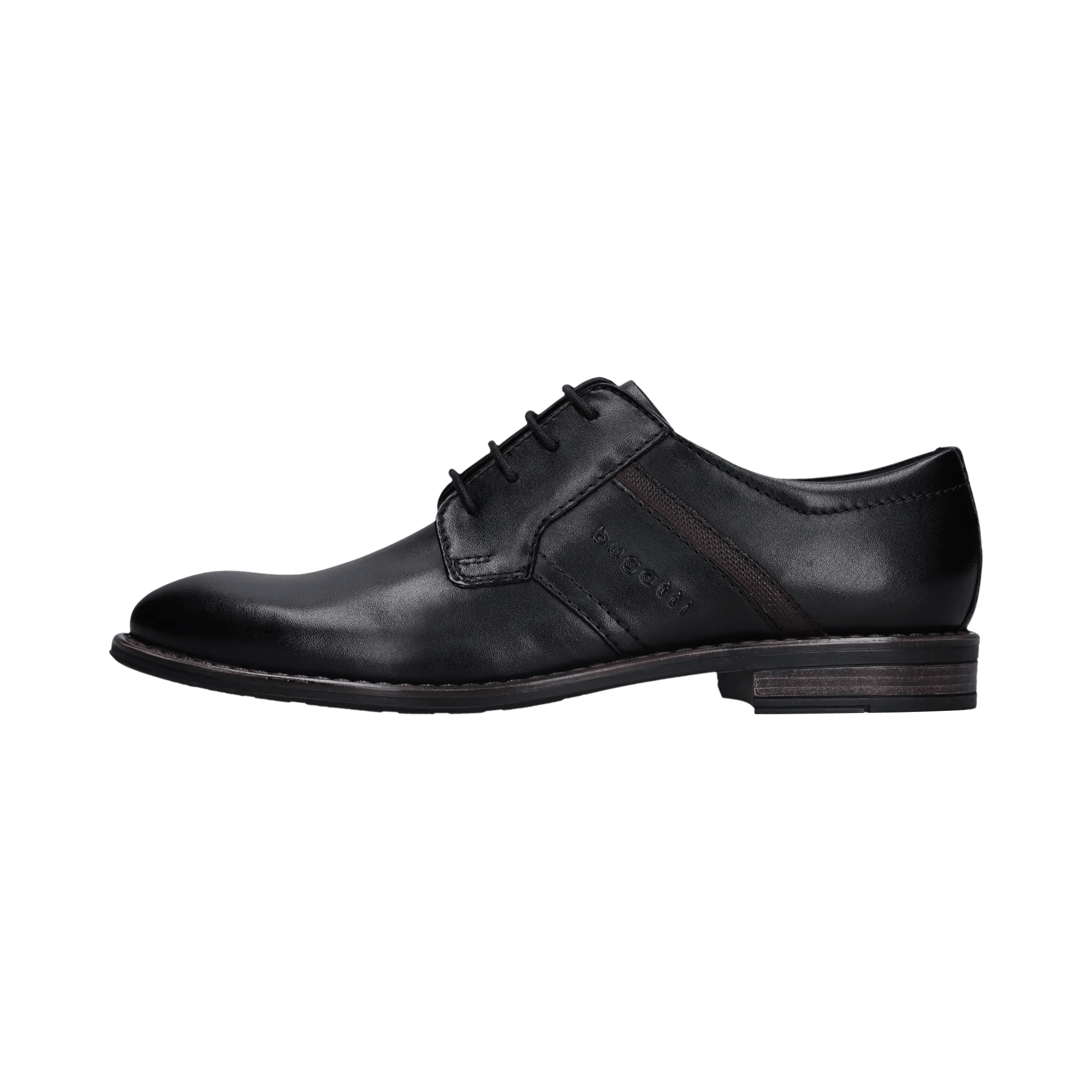 Schwarze Derby-Schuh aus Leder