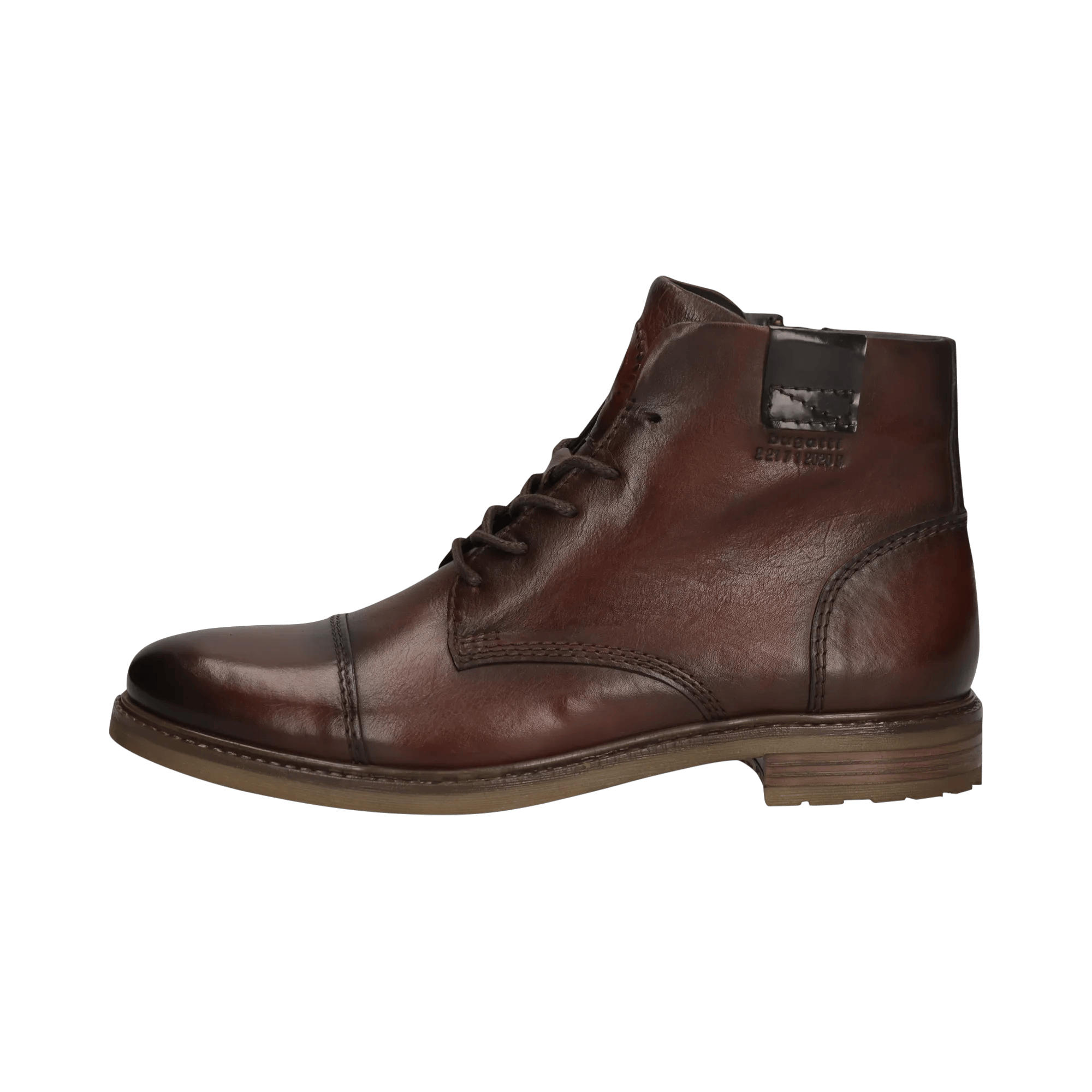 Mittelbraune Schnürstiefel aus Leder