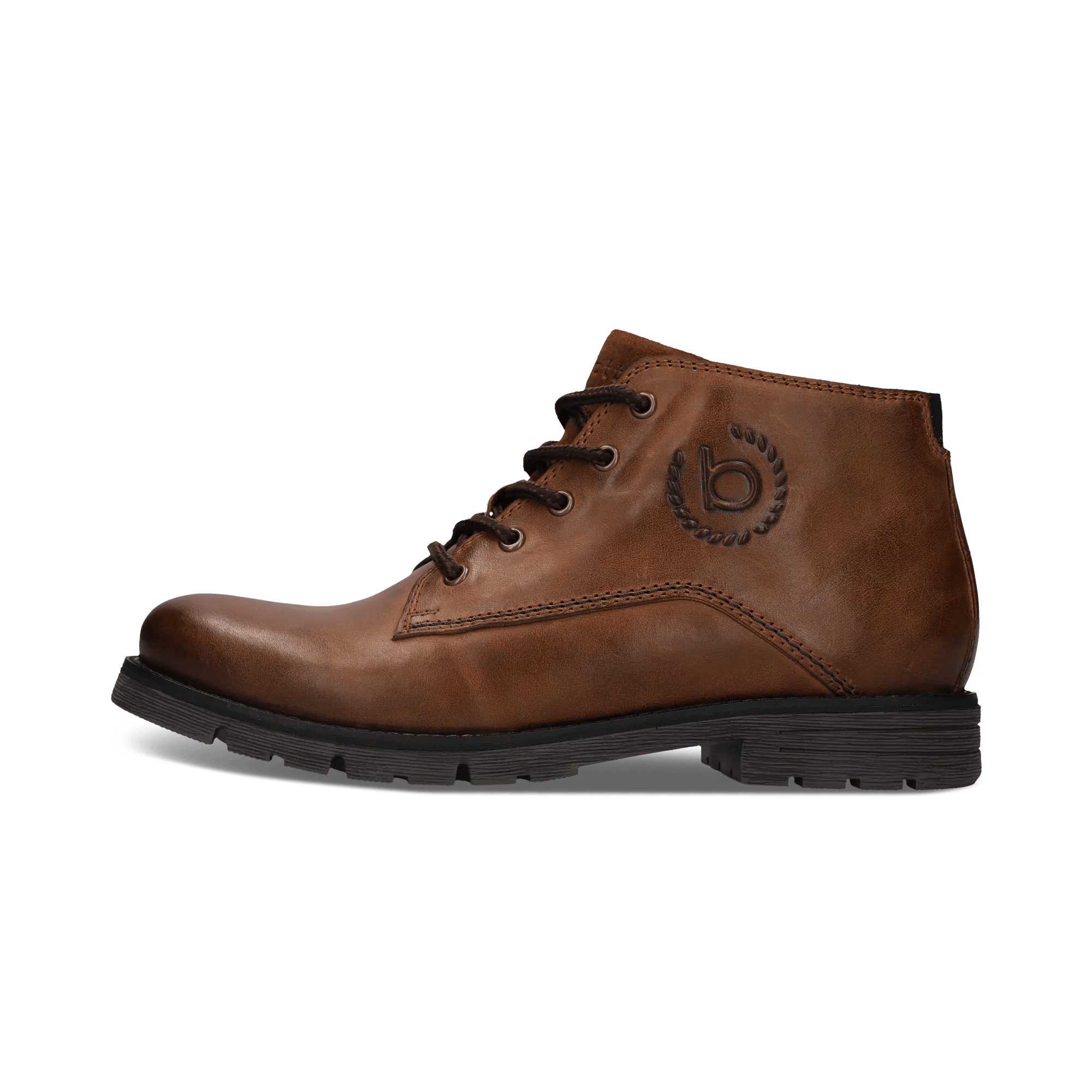 Cognacbraune Schnürstiefel aus Leder