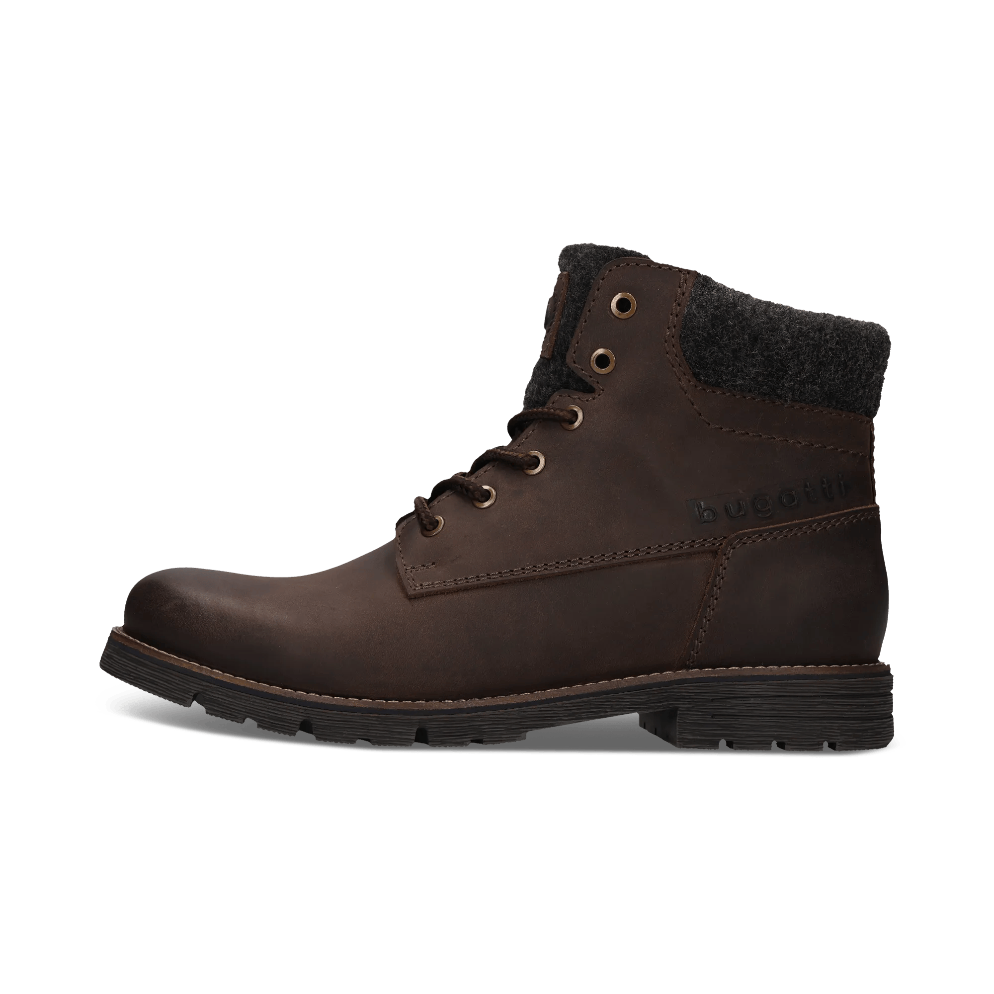 Dunkelbraune Schnürstiefel aus Leder