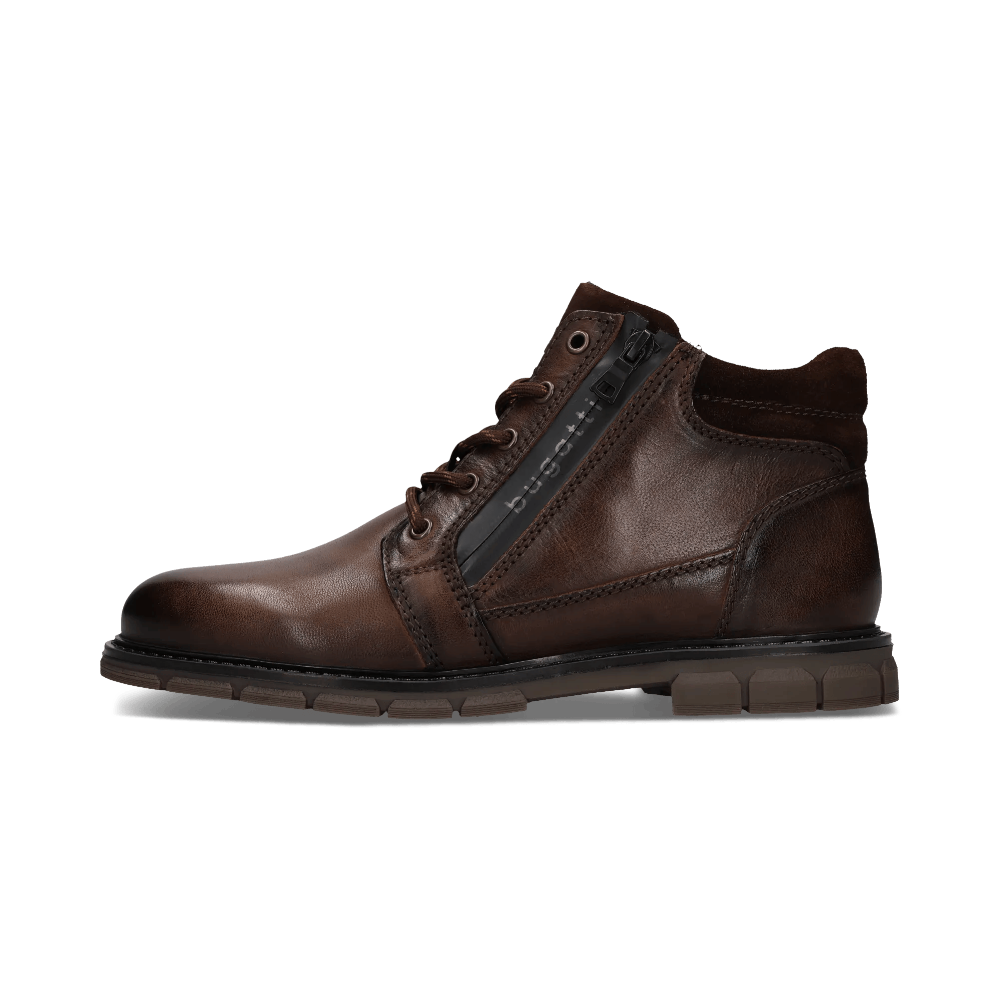 Dunkelbraune Herren-Schnürstiefel aus Leder