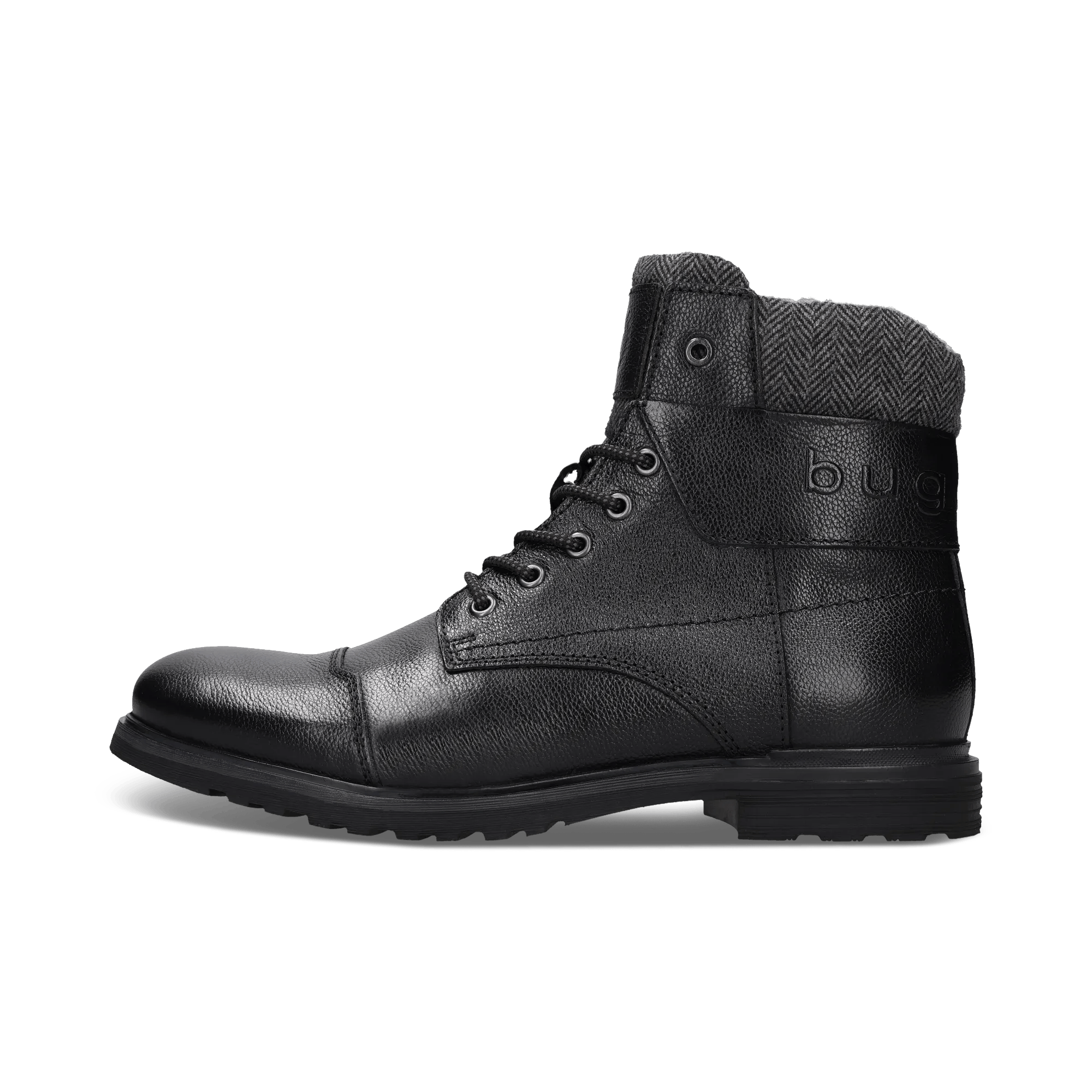 Schwarze Schnürstiefel aus Leder