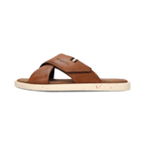 Leder Pantoletten cognac