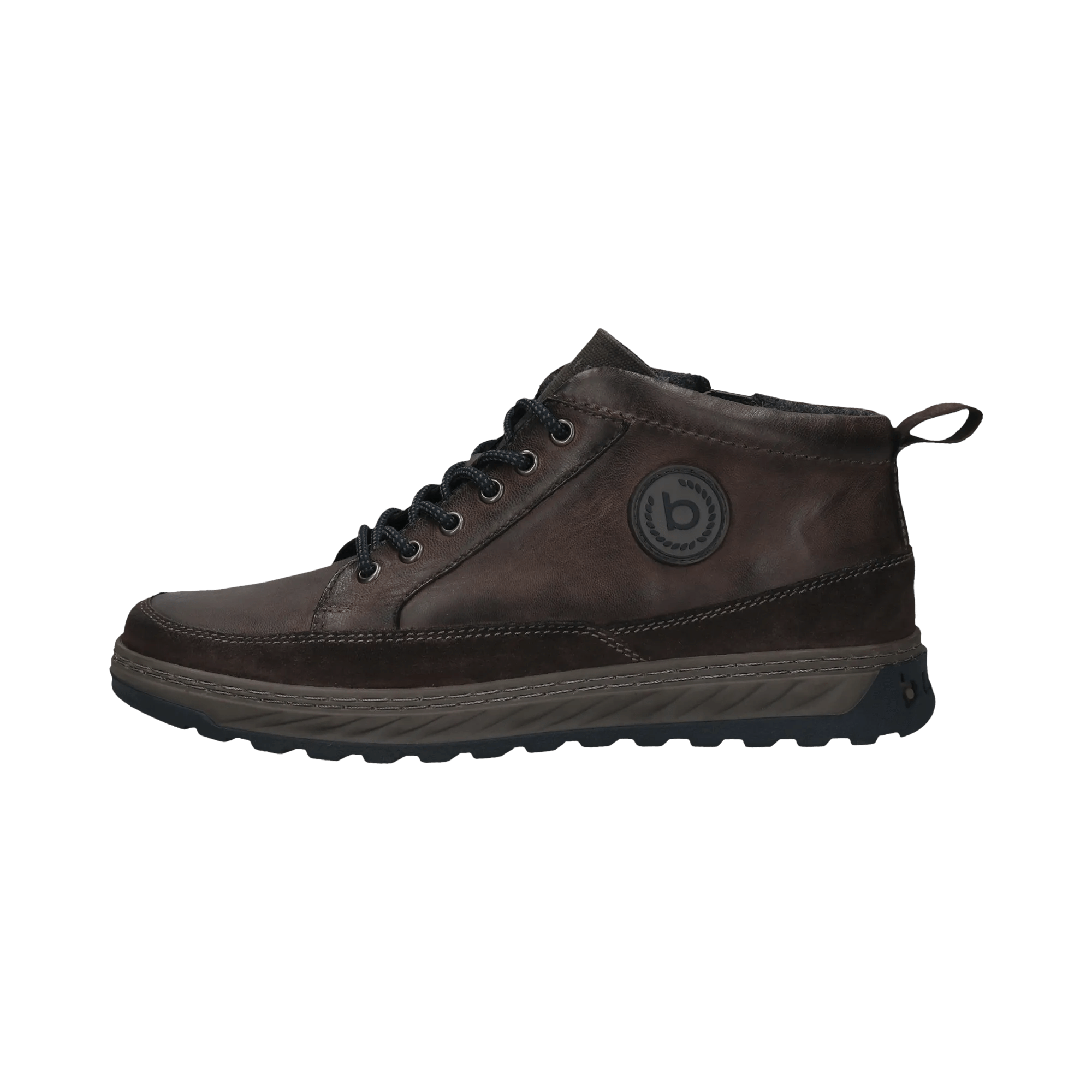 Leder Schnürstiefel dunkelgrau