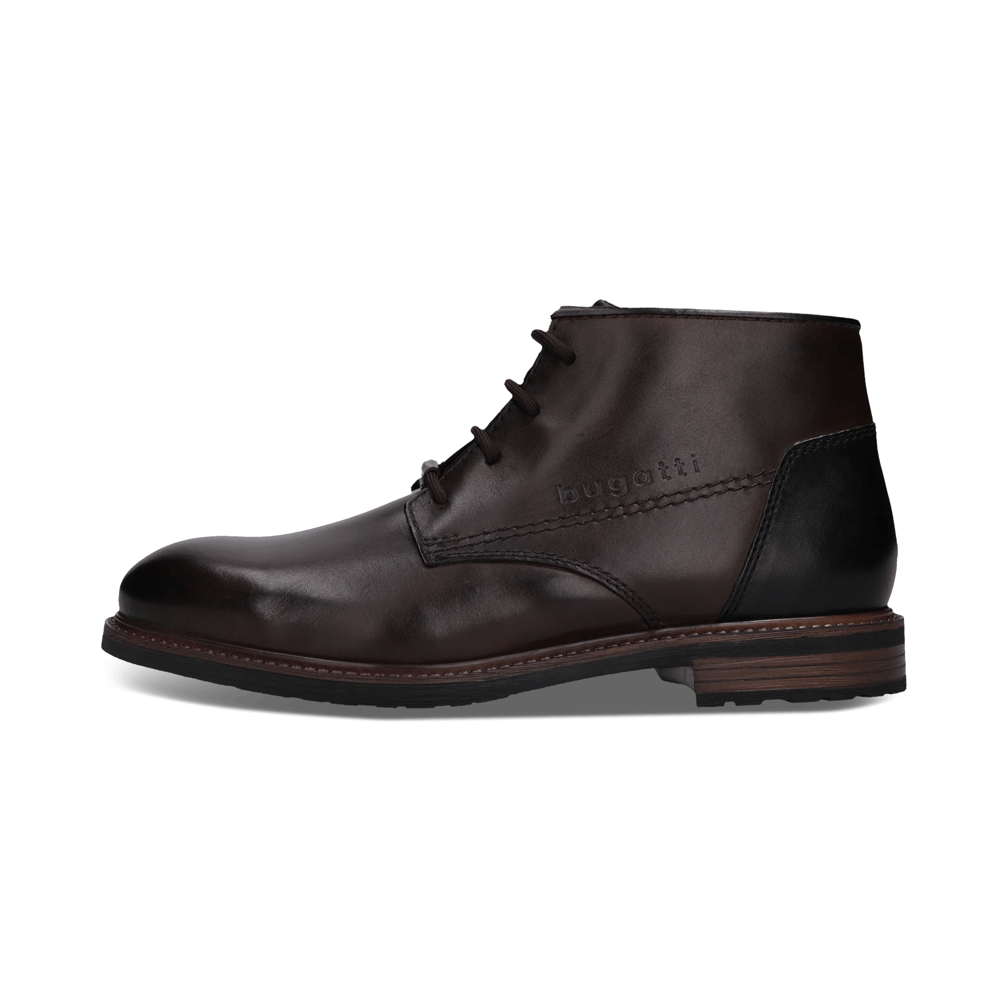 Dunkelbraune Schnürstiefel aus Leder