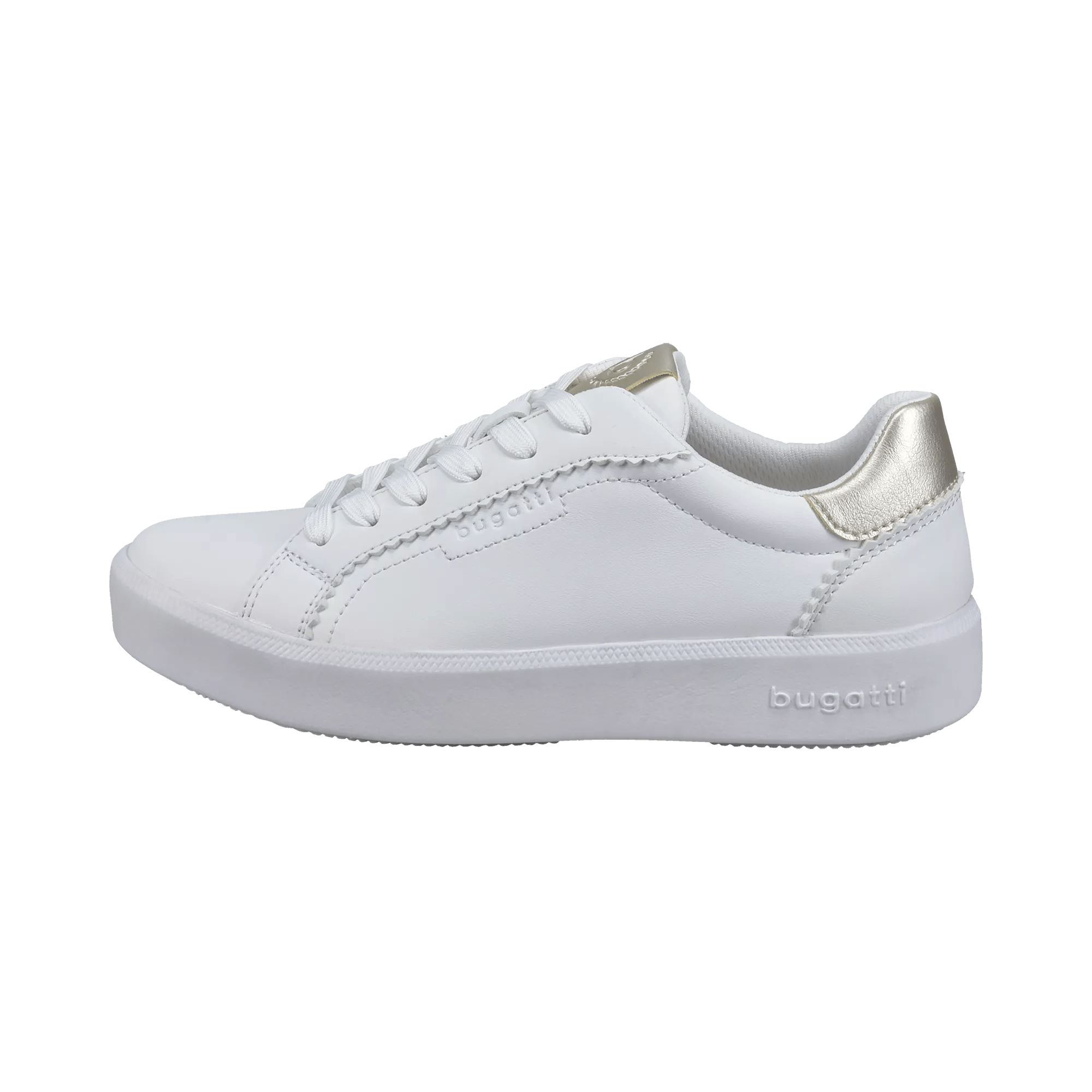 bugatti Sneakers White for Women Gold Accents Retro Chic – BUGATTI