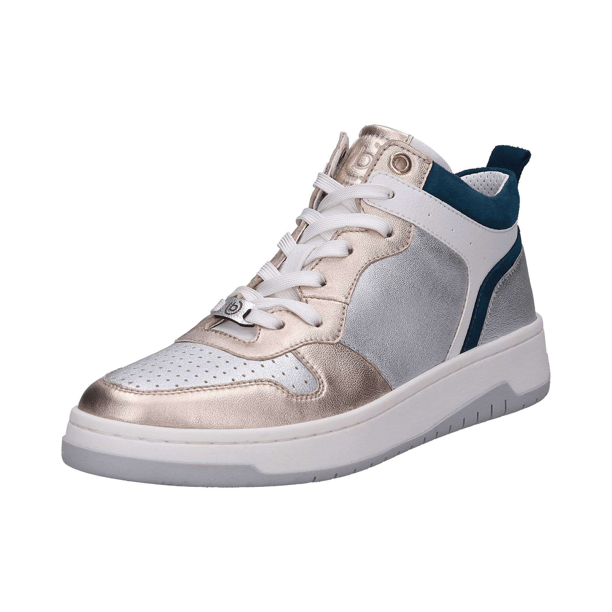 Leather sneaker silver