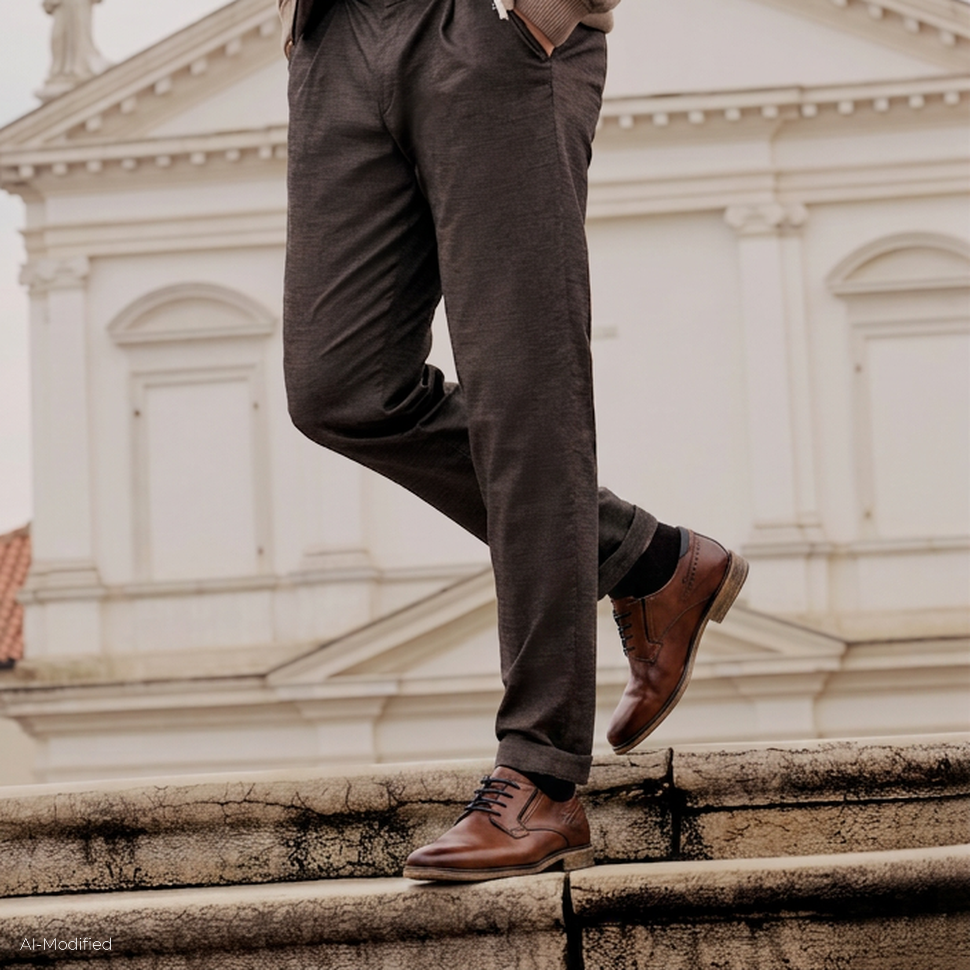 Leder Business Schnürer cognac
