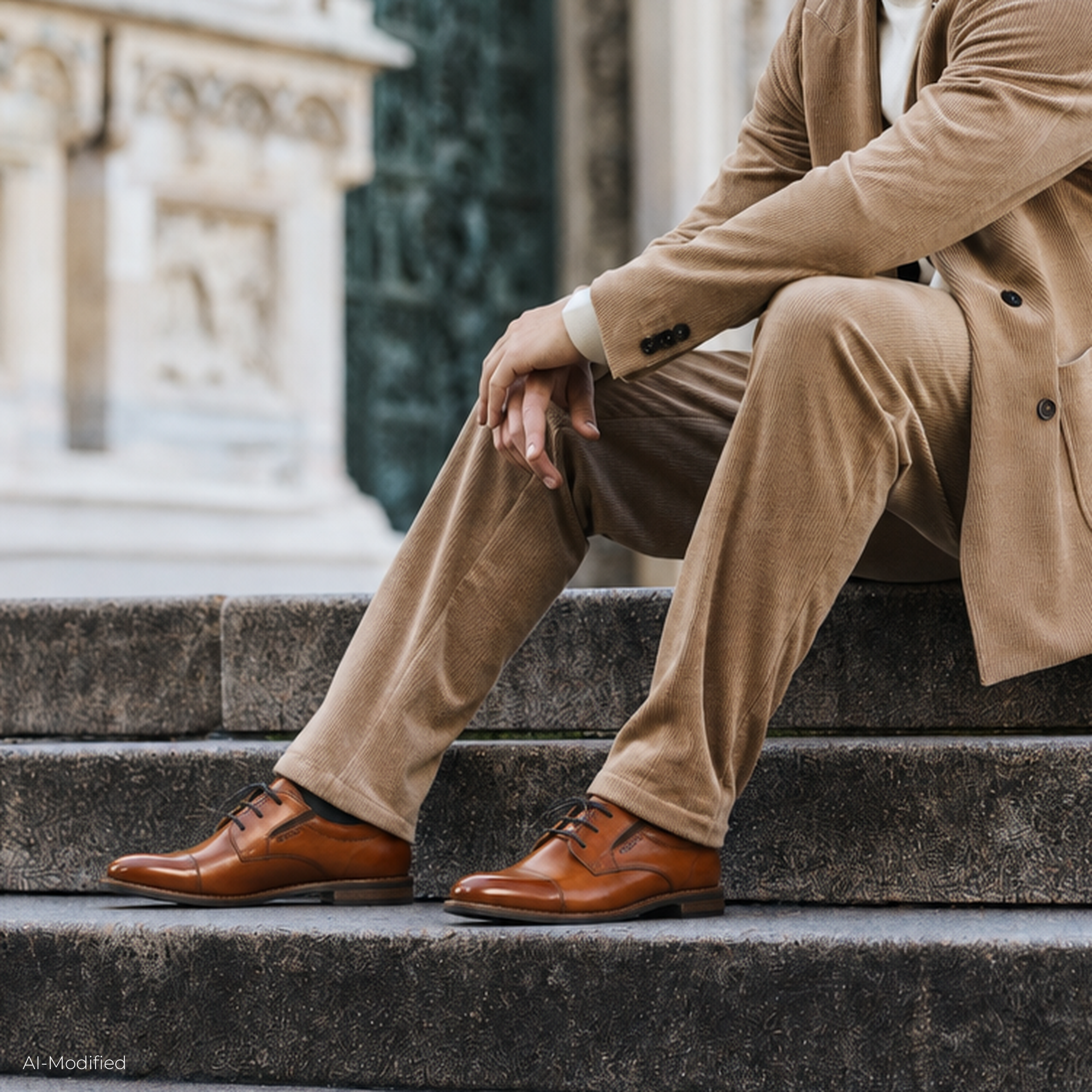 Derbies business en cuir cognac