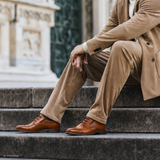 Derbies business en cuir cognac