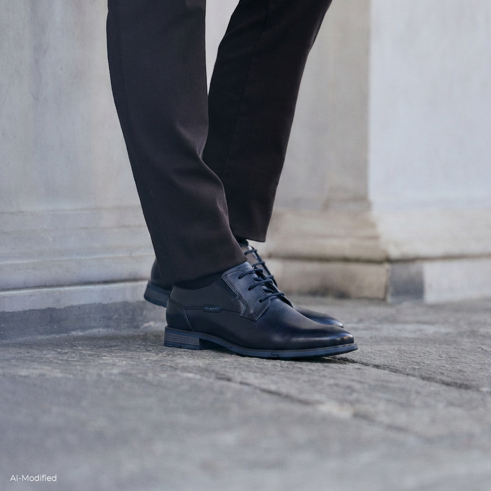 Derby Business Cuir Bleu Foncé