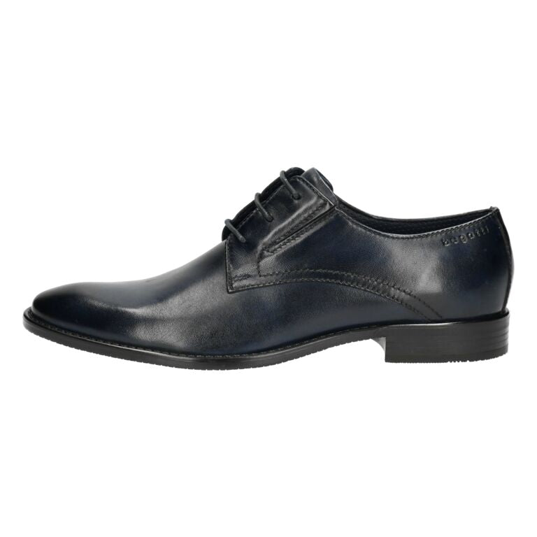 Stringate business in pelle blu scuro