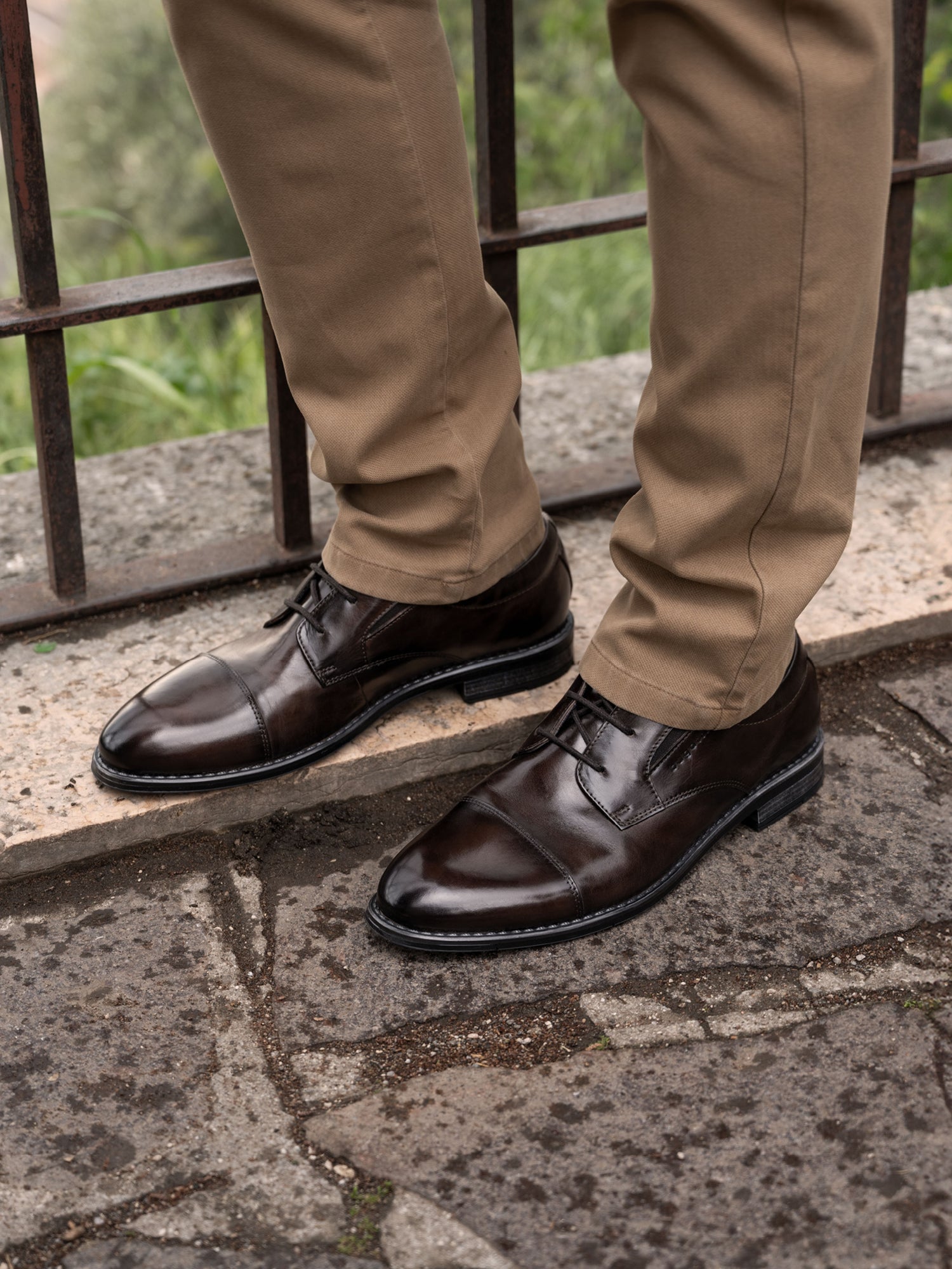 Derbies business en cuir marron foncé