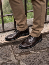 Leather business lace-ups dark brown