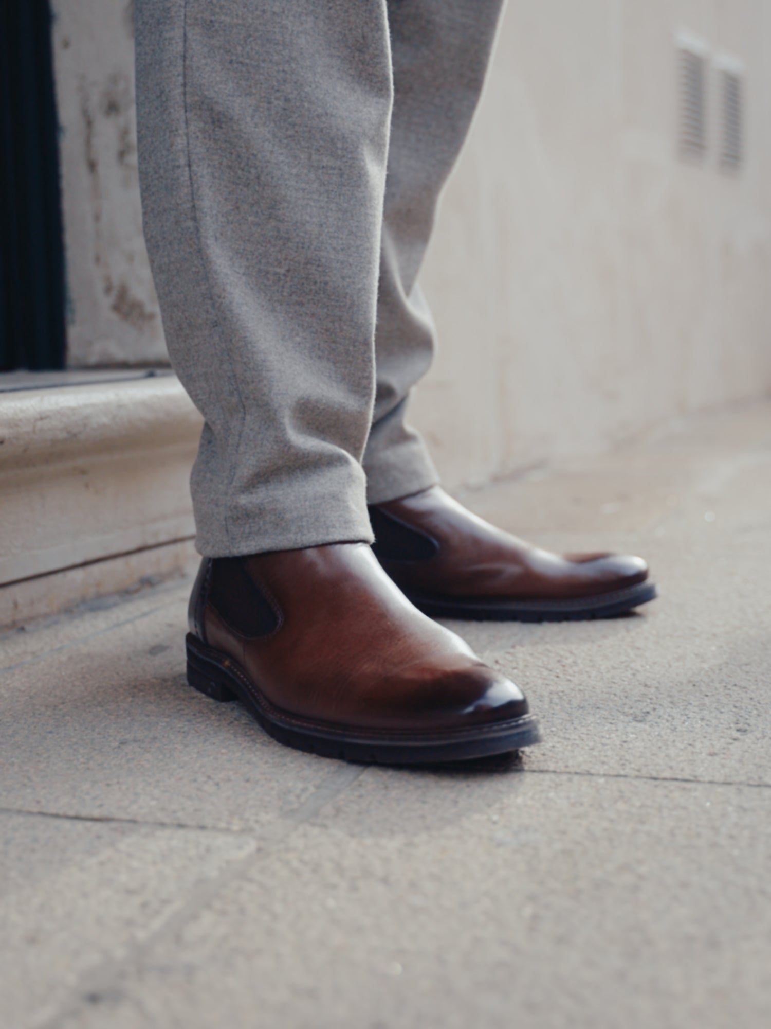 Leder Chelsea cognac