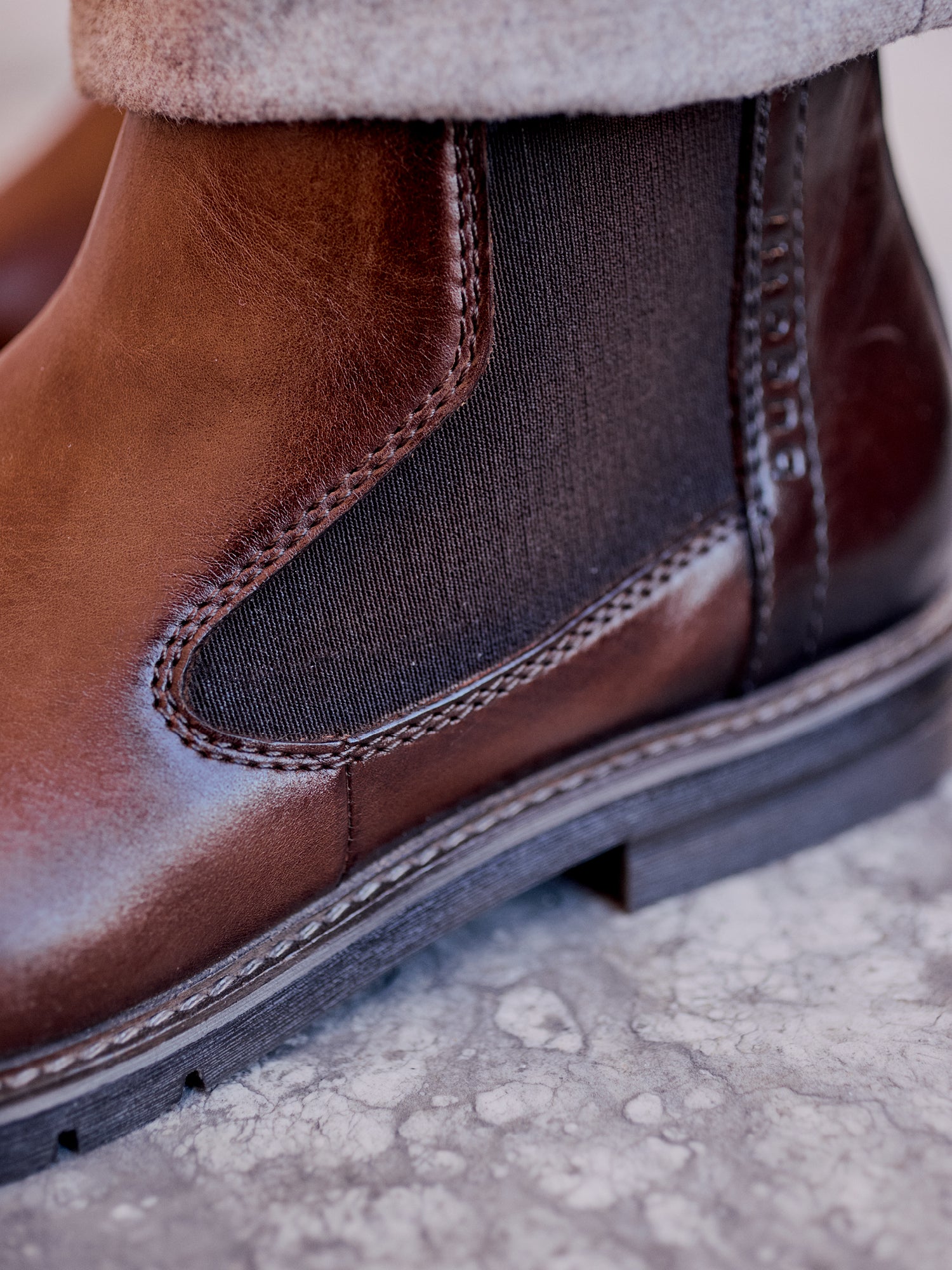 Leder Chelsea cognac