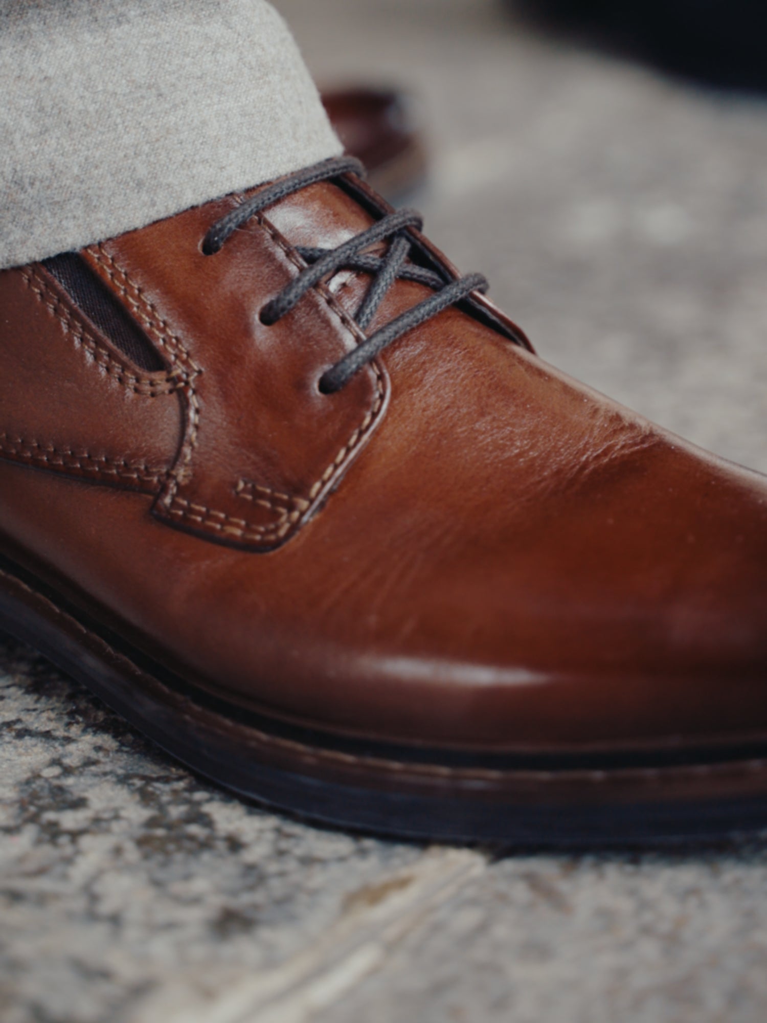 Leder Business Schnürer cognac