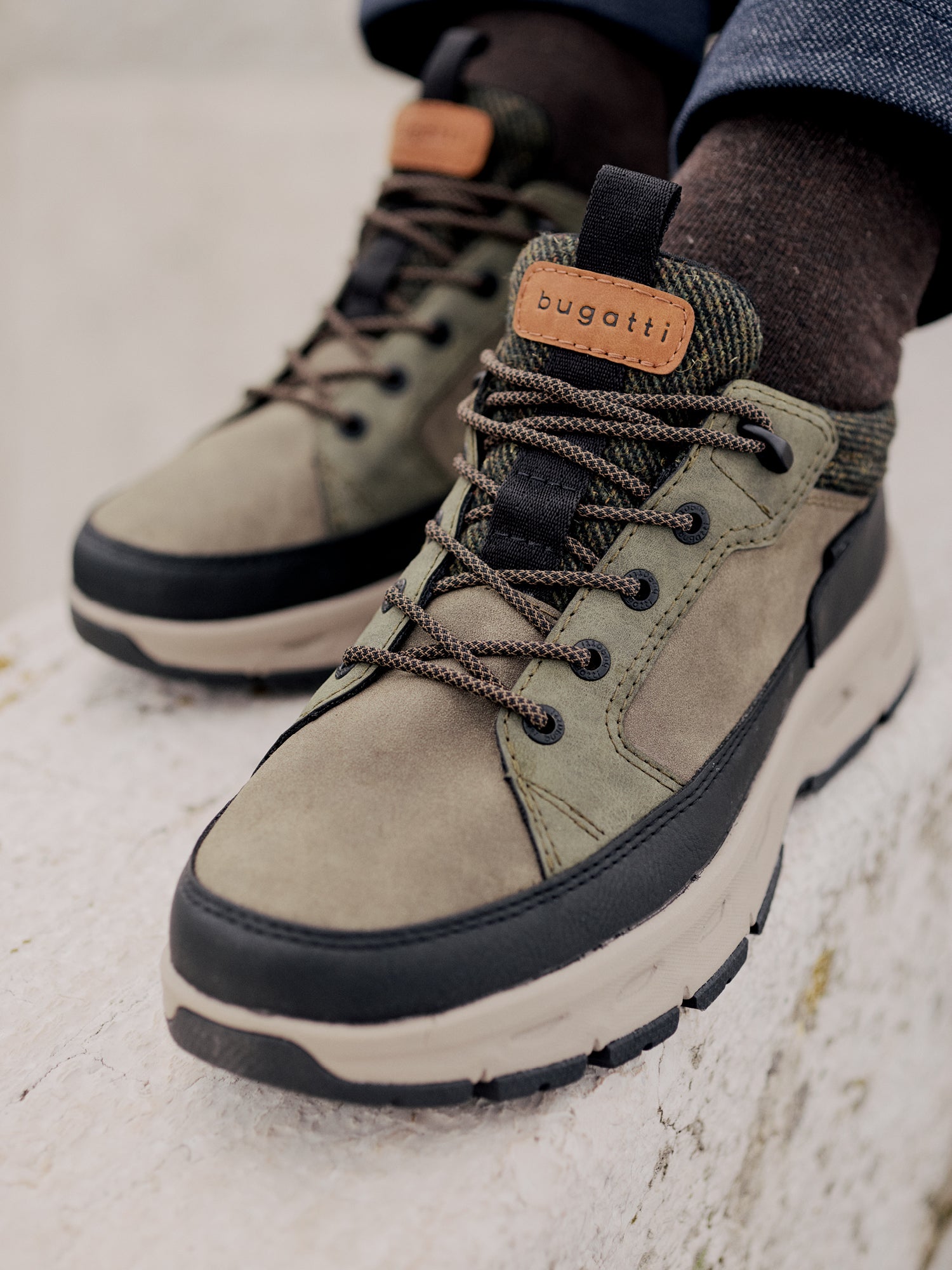 Schnürstiefel dunkelgrün