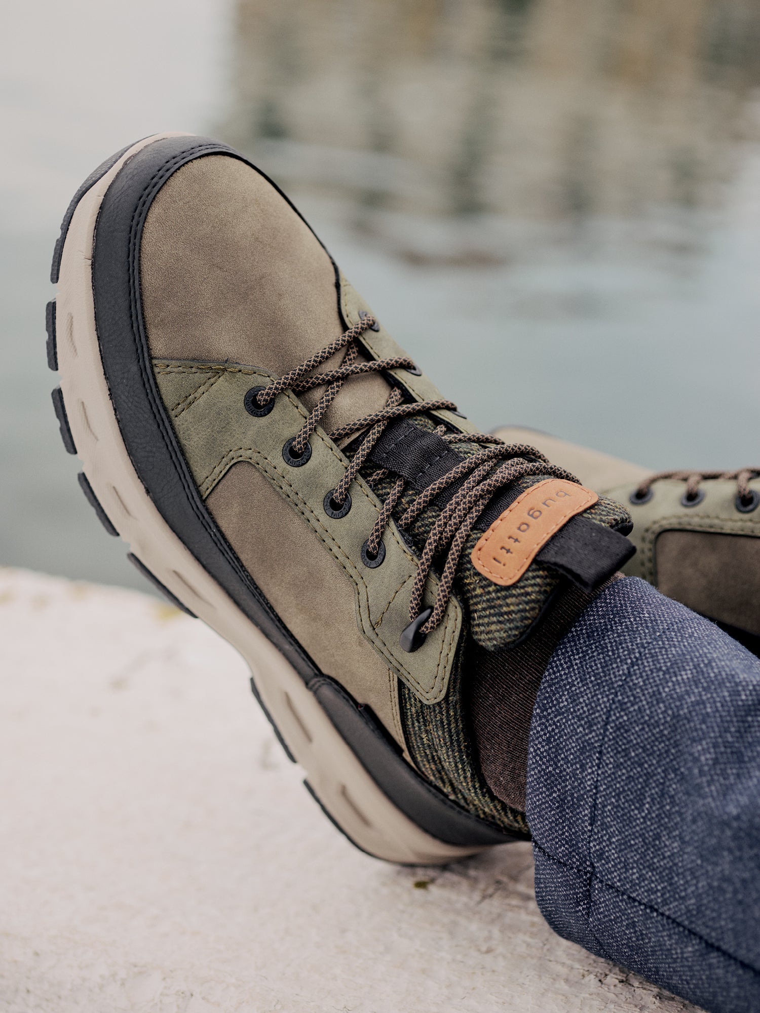 Schnürstiefel dunkelgrün