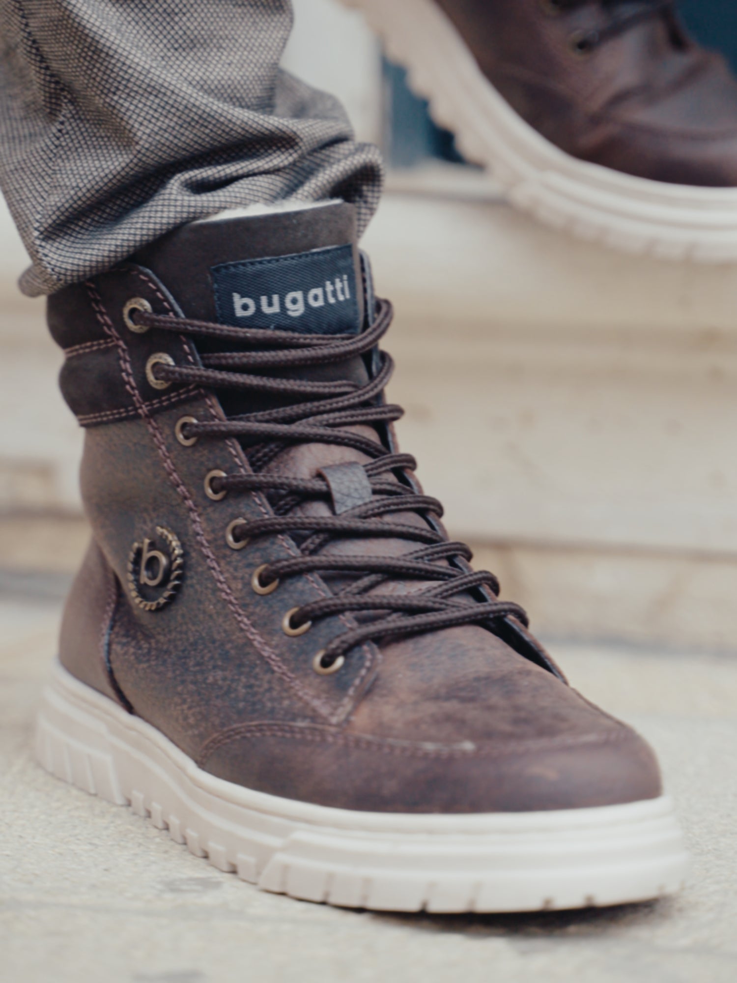 Leather Lace-up Boots dark brown