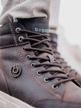 Leather Lace-up Boots dark brown