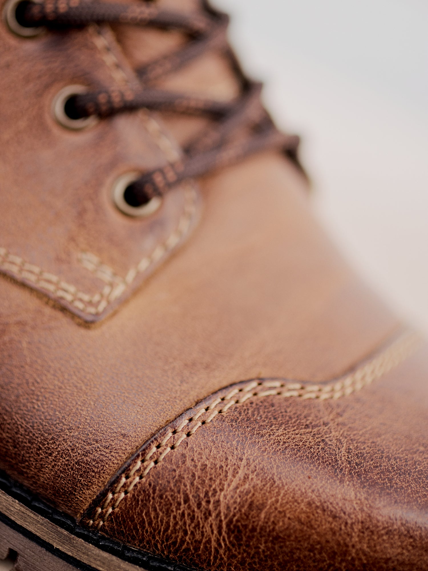 Leder Schnürstiefel cognac