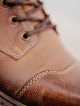 Leder Schnürstiefel cognac