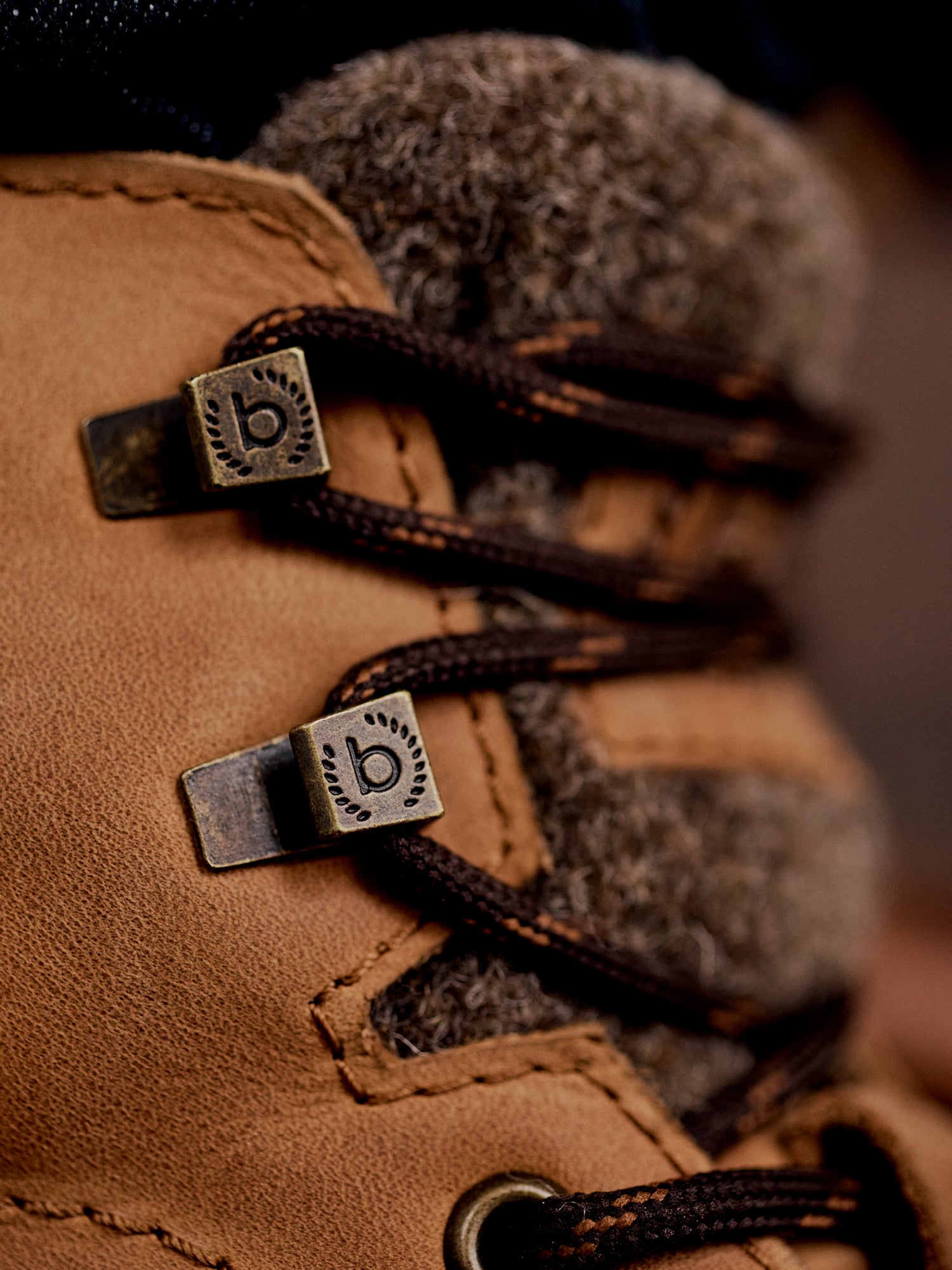 Leder Schnürstiefel cognac