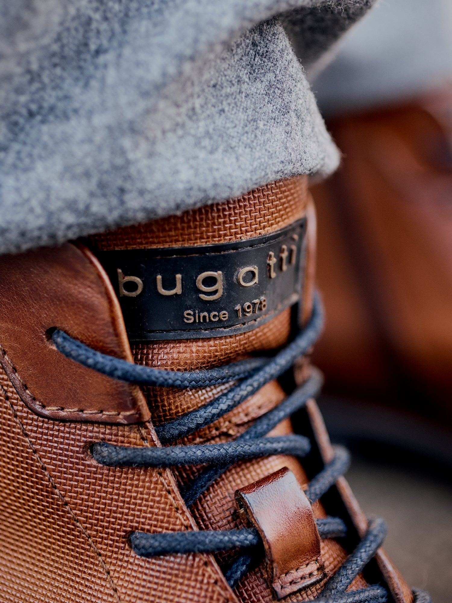 Leather Lace-up Boots cognac