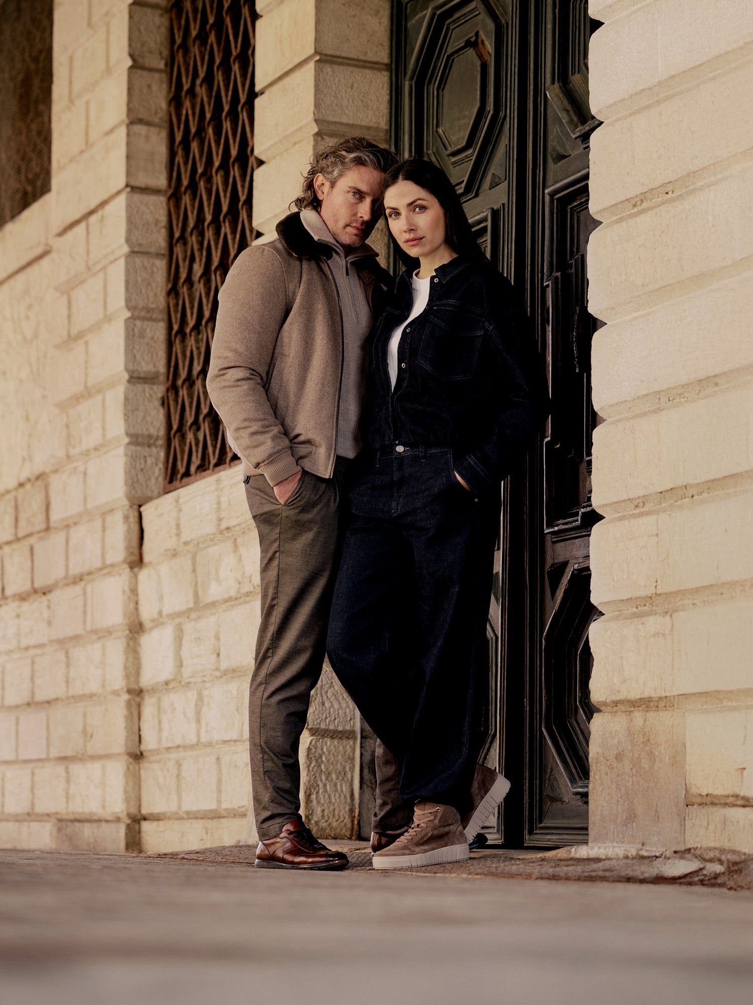 Leder Schnürstiefel braun