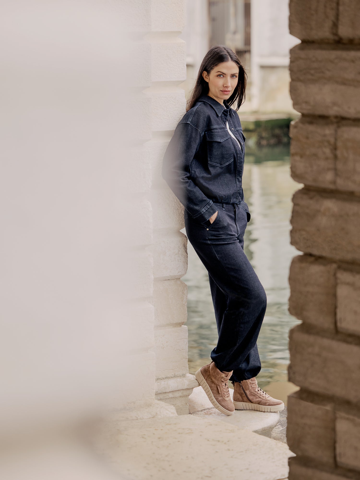 Leder Schnürstiefel braun