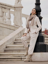 Schnürstiefel beige