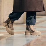 Bottine Lacée Taupe