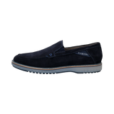 Leder Slip on dunkelblau