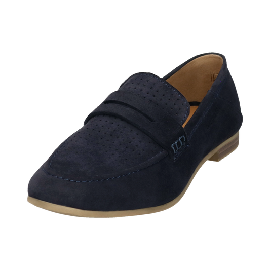 Leather loafers dark blue