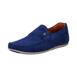 Leather moccasin blue