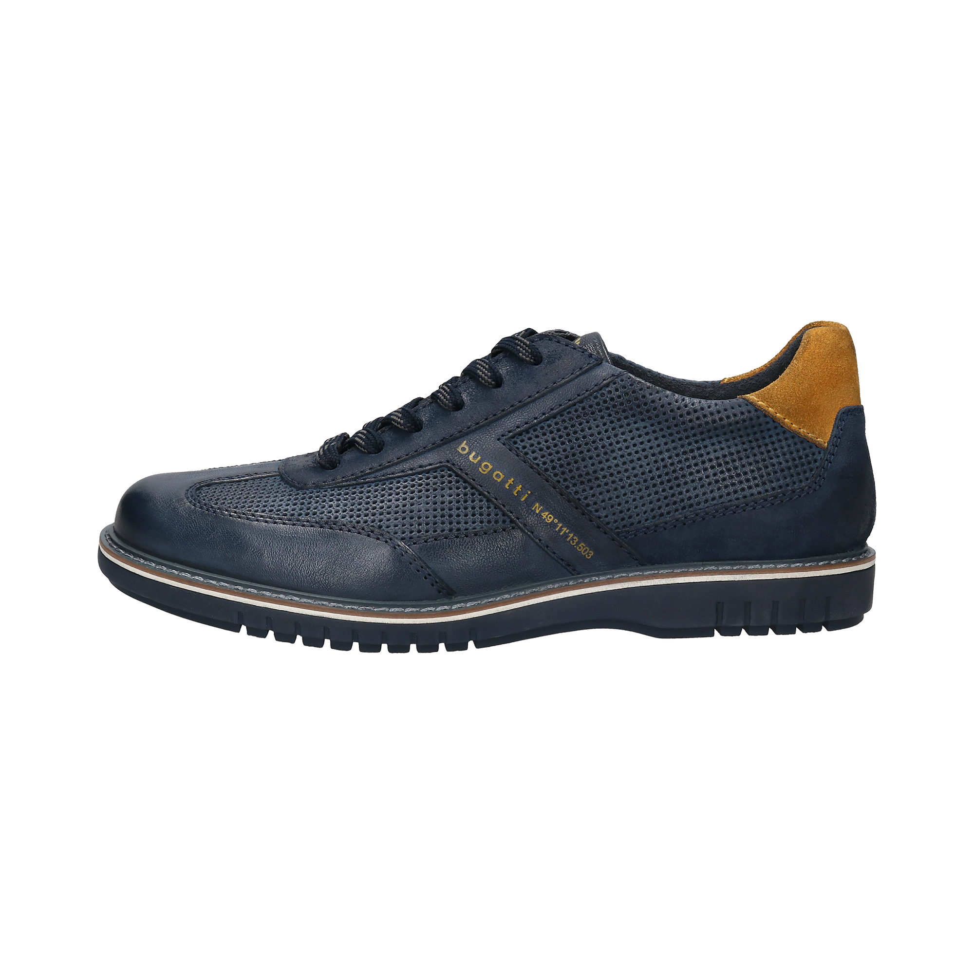 Leather lace-up blue