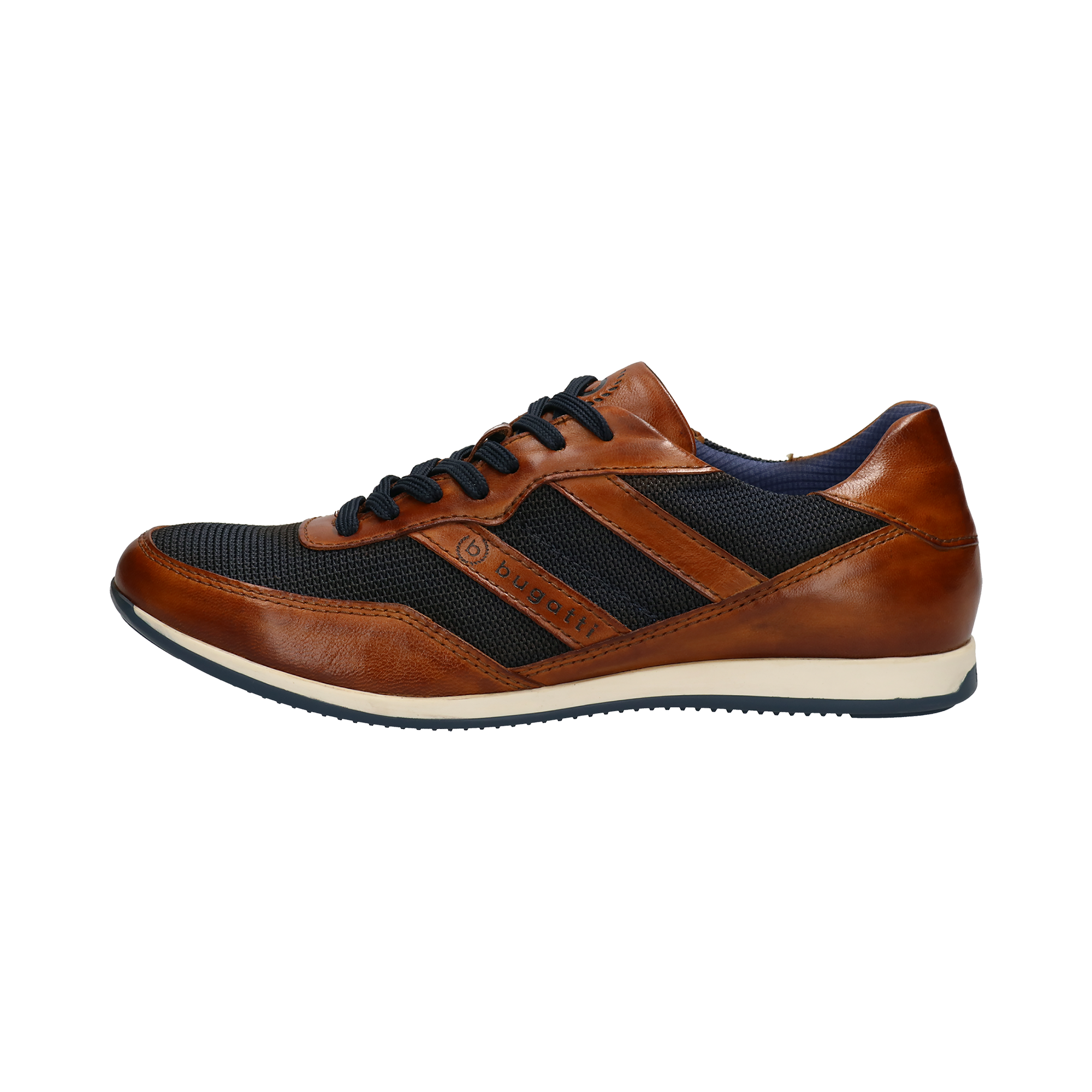 bugatti Sneakers cognac | Comfortable | Leather Stripes & Mesh
