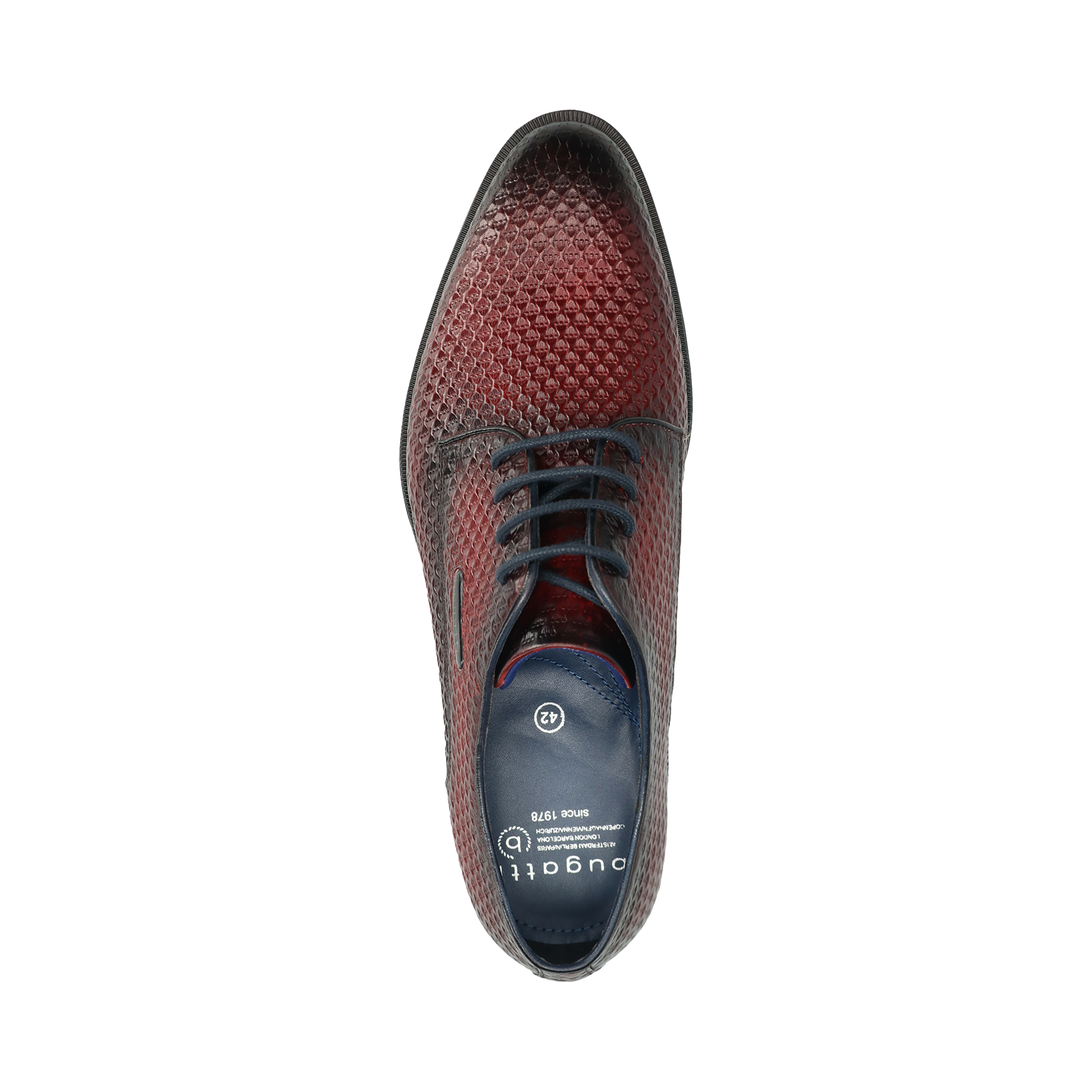 Leather Business lace-up dark red