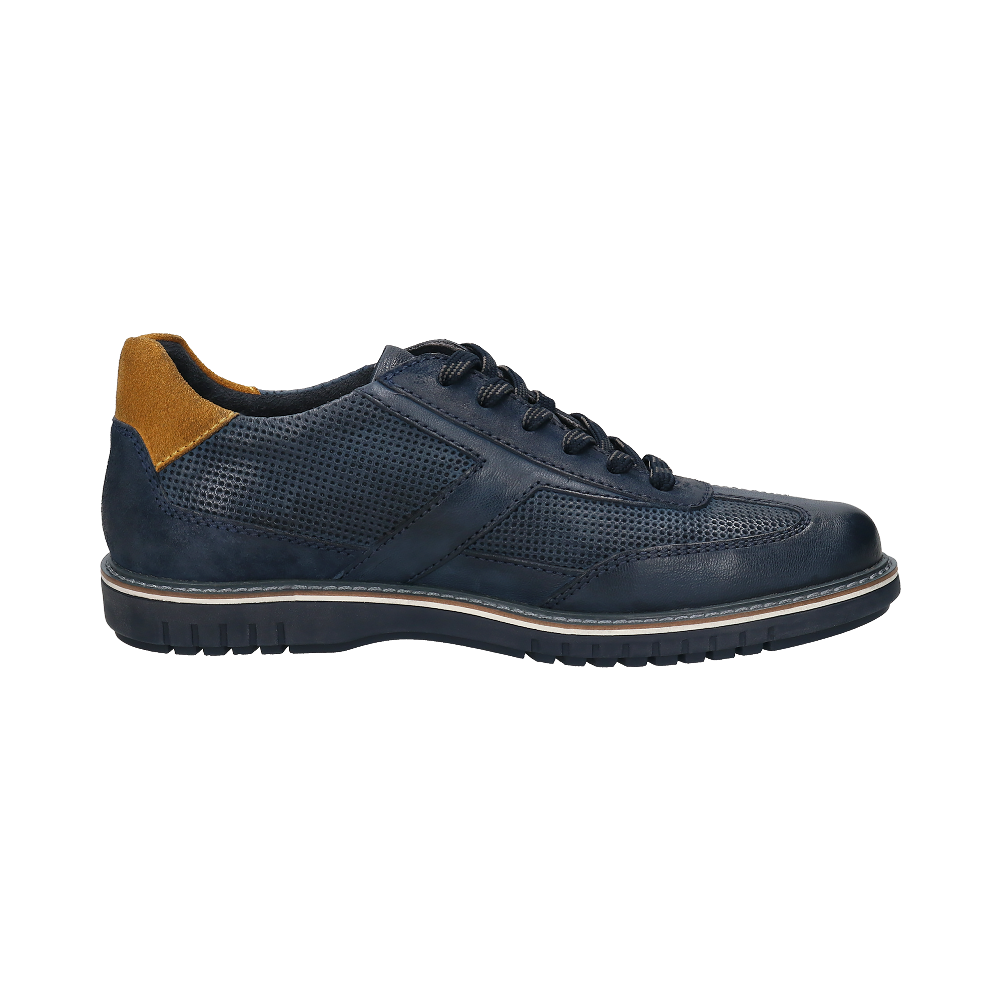 Leather lace-up blue