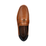 Leather moccasin cognac