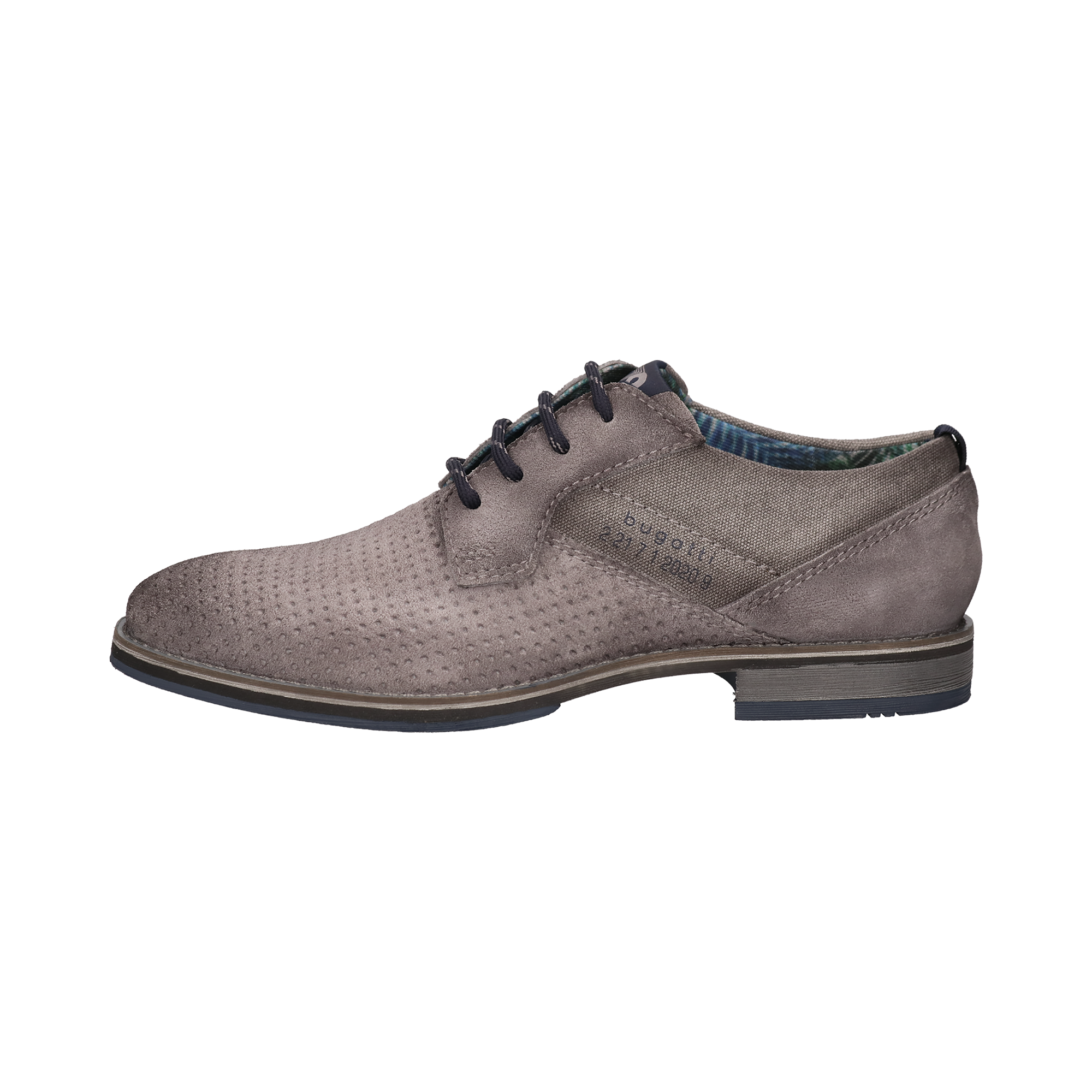 Leather lace-up gray