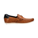 Leather moccasin cognac