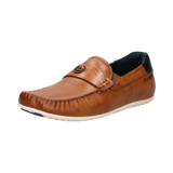 Leather moccasin cognac