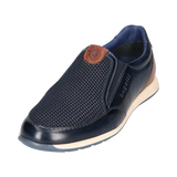 Leder Slip on dunkelblau